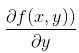 f(x, y)对y求偏导